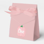 Roze pomkin 1st Birthday Bedankdoosjes (Voorkant Zijde)