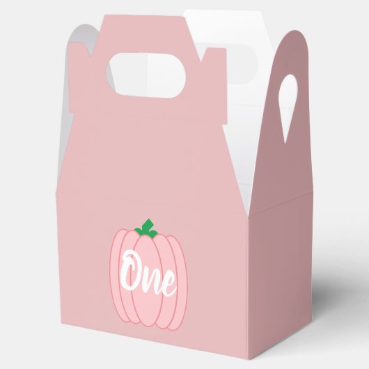 Roze pomkin 1st Birthday Bedankdoosjes (Geopend)