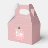 Roze pomkin 1st Birthday Bedankdoosjes (Voorkant Zijde)