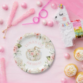 Roze pomkin 1st Birthday Papieren Bordje (Feest)