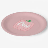 Roze pomkin 1st Birthday Papieren Bordje (Gekanteld)