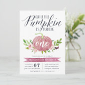 Roze pomkin Aangepast ouderdomspensioen Kaart (Staand voorkant)