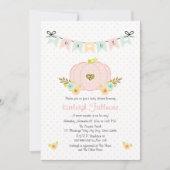 Roze pomkin Baby Girl Shower Invitations Kaart (Voorkant)