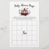 Roze pomkin Baby shower Bingo Game (Voorkant)