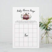 Roze pomkin Baby shower Bingo Game (Staand voorkant)