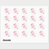 Roze pomkin Baby shower Dank u wel Ronde Sticker (Vel)