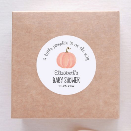 Roze pomkin Baby shower Dank u wel Ronde Sticker