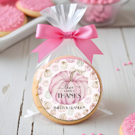 Roze pomkin Baby shower Dank u wel Ronde Sticker