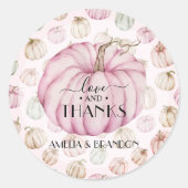 Roze pomkin Baby shower Dank u wel Ronde Sticker (Voorkant)
