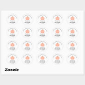 Roze pomkin Baby shower Dank u wel Ronde Sticker (Vel)