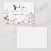 Roze pomkin Baby shower Hartelijk dank Notitiekaartje (Voorkant / Achterkant)