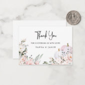 Roze pomkin Baby shower Hartelijk dank Notitiekaartje (Voorkant / Achterkant in situ)