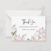 Roze pomkin Baby shower Hartelijk dank Notitiekaartje (Voorkant)