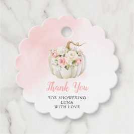 Roze pomkin Baby shower Hartelijk dank voor uw ron Bedankjes Labels