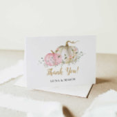 Roze pomkin-Baby shower ingevuld Hartelijk dank Bedankkaart