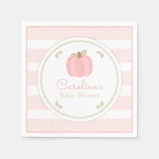 Roze pomkin Baby shower Napkin Servet (Voorkant)