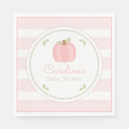 Roze pomkin Baby shower Napkin Servet (Voorkant)