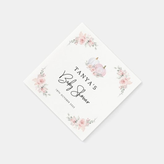 Roze pomkin Baby shower Napkin Servet (Hoek)