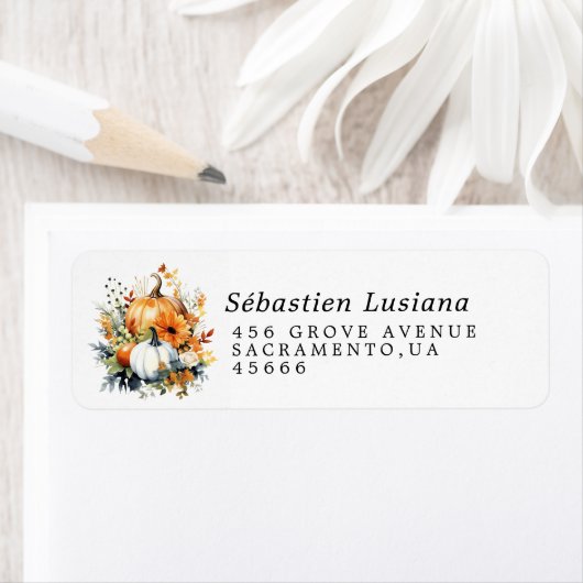 Roze pomkin Baby shower Return Address Label (Insitu)