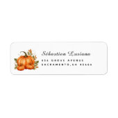 Roze pomkin Baby shower Return Address Label (Voorkant)