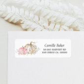 Roze pomkin Baby shower Return Address Label