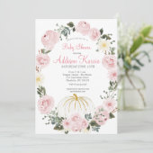 Roze pomkin Baby shower Uitnodiging (Staand voorkant)