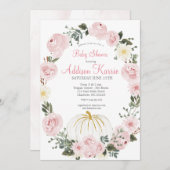 Roze pomkin Baby shower Uitnodiging (Voorkant / Achterkant)