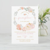 Roze pomkin Baby shower Uitnodiging (Staand voorkant)