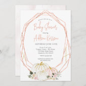 Roze pomkin Baby shower Uitnodiging (Voorkant / Achterkant)