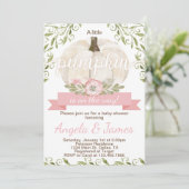 Roze pomkin Baby shower Uitnodiging (Staand voorkant)