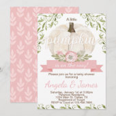 Roze pomkin Baby shower Uitnodiging (Voorkant / Achterkant)