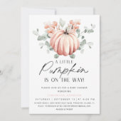 Roze pomkin Baby shower Uitnodiging (Voorkant)