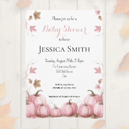 Roze pomkin Baby shower Uitnodiging