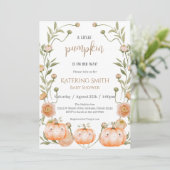 Roze pomkin Baby shower Uitnodiging (Staand voorkant)