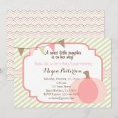 Roze pomkin Baby shower Uitnodiging (Voorkant / Achterkant)