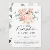 Roze pomkin Baby shower Uitnodiging (Voorkant / Achterkant)