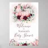 Roze pomkin Baby shower Welkomstteken Poster (Voorkant)