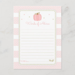Roze pomkin Baby shower Woorden van advies