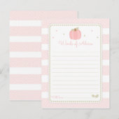 Roze pomkin Baby shower Woorden van advies (Voorkant / Achterkant)