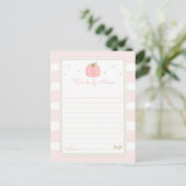Roze pomkin Baby shower Woorden van advies (Staand voorkant)