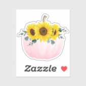 Roze pomkin en zonnebloem sticker (Vel)