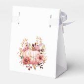 Roze pomkin Floral Baby shower Bedankdoosjes (Achterkant)