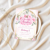 Roze pomkin Floral Baby shower Uitnodiging