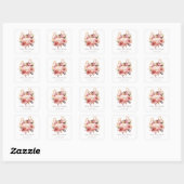 Roze pomkin Floral Baby shower Vierkante Sticker (Vel)