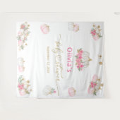 Roze pomkin Floral Baby shower Wandkleed (Voorkant (horizontaal))