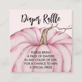 Roze pomkin Girl Baby Diaper Raffle Informatiekaartje
