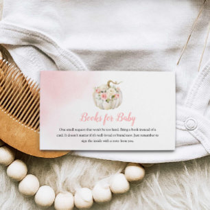 Roze pomkin Girl Baby shower Book Request Enclosu Informatiekaartje