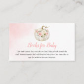 Roze pomkin Girl Baby shower Book Request Enclosu Informatiekaartje (Voorkant)