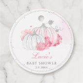Roze pomkin Girl Baby shower Dank u wel Bedankjes Labels (Voorkant)