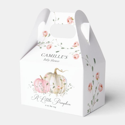 Roze pomkin Girl Baby shower Favor Box Bedankdoosjes (Achterkant)